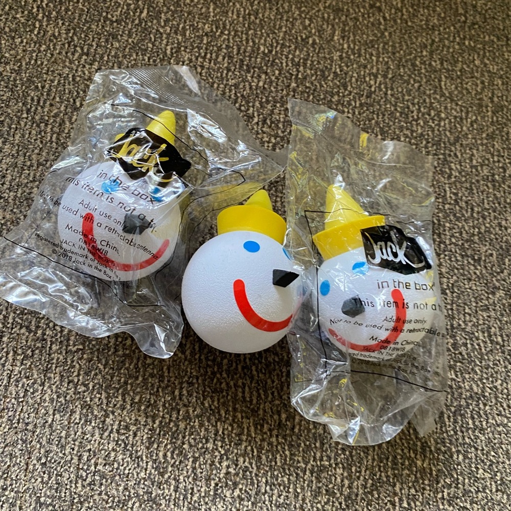 Vintage Jack in The Box Antenna Heads Car Accessory